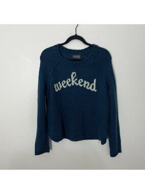 Wooden Ships Weekend Sweater Size Small/Medium Blue Mohair Wool